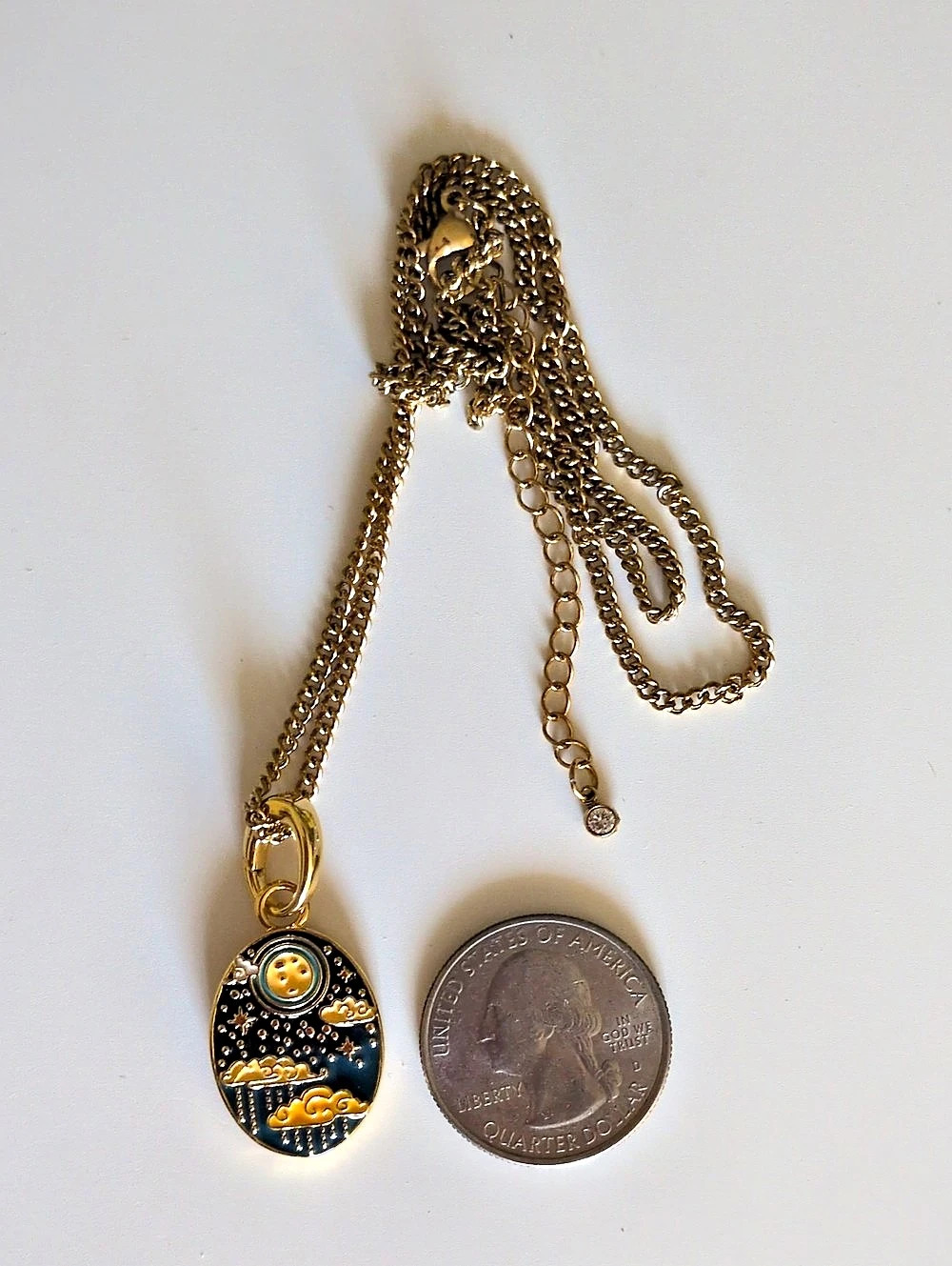 Little Rooms We are Stardust Charm Pendant Necklace Gold & Black